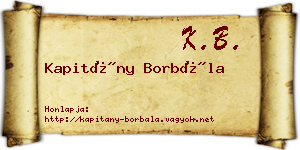 Kapitány Borbála névjegykártya