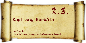 Kapitány Borbála névjegykártya