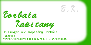 borbala kapitany business card