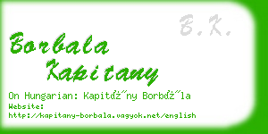 borbala kapitany business card